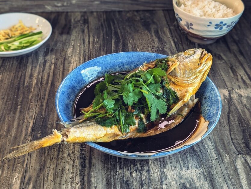 Steamed Yellow Croaker Fish Chinese recipe